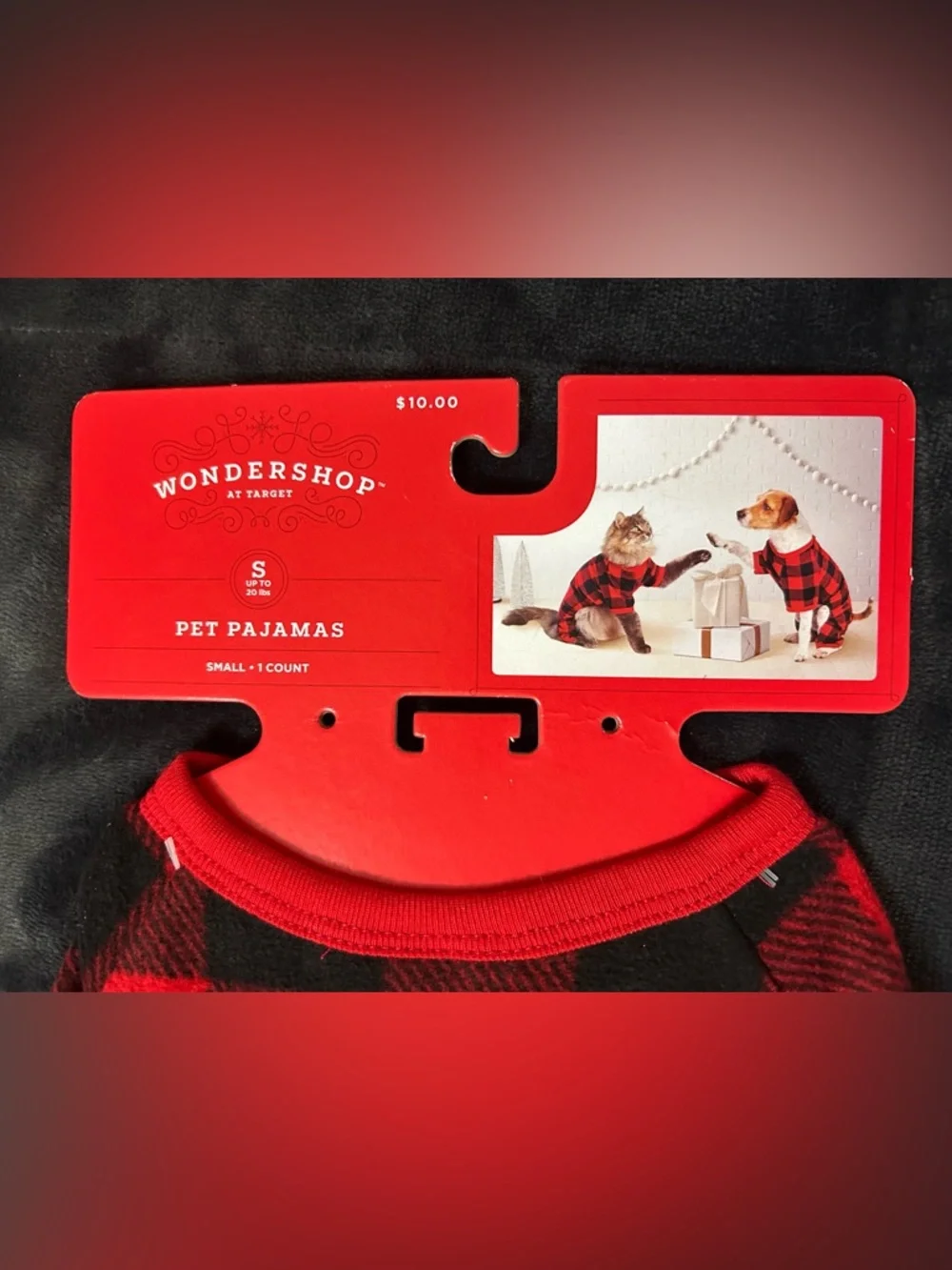 Wondershop Pet Pajamas, Red/Black Gingham